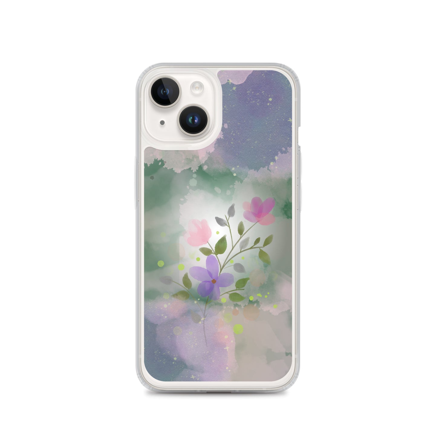 Abstract iPhone case flowers on a mixed colour Bg