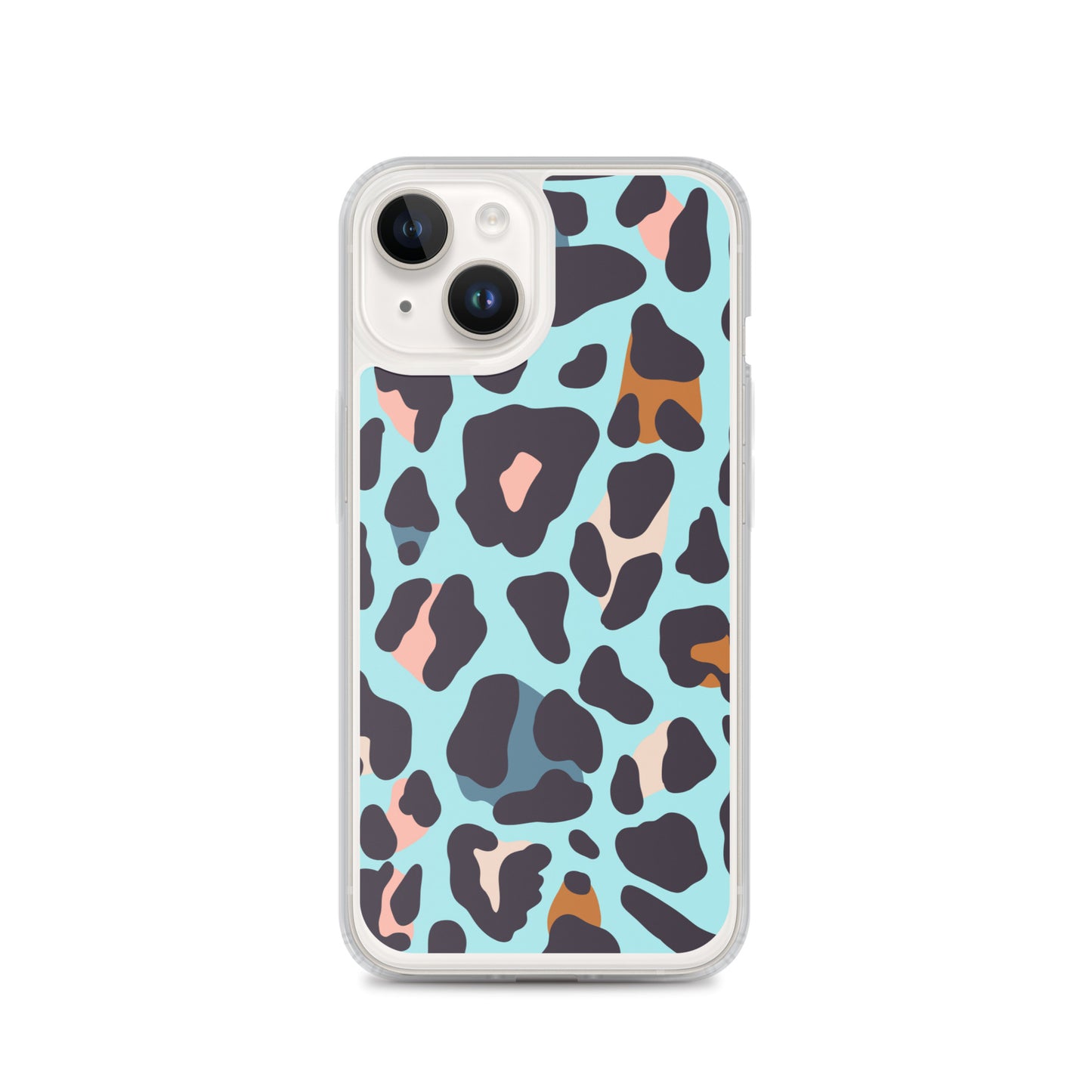 Abstract iPhone case blue leopard print