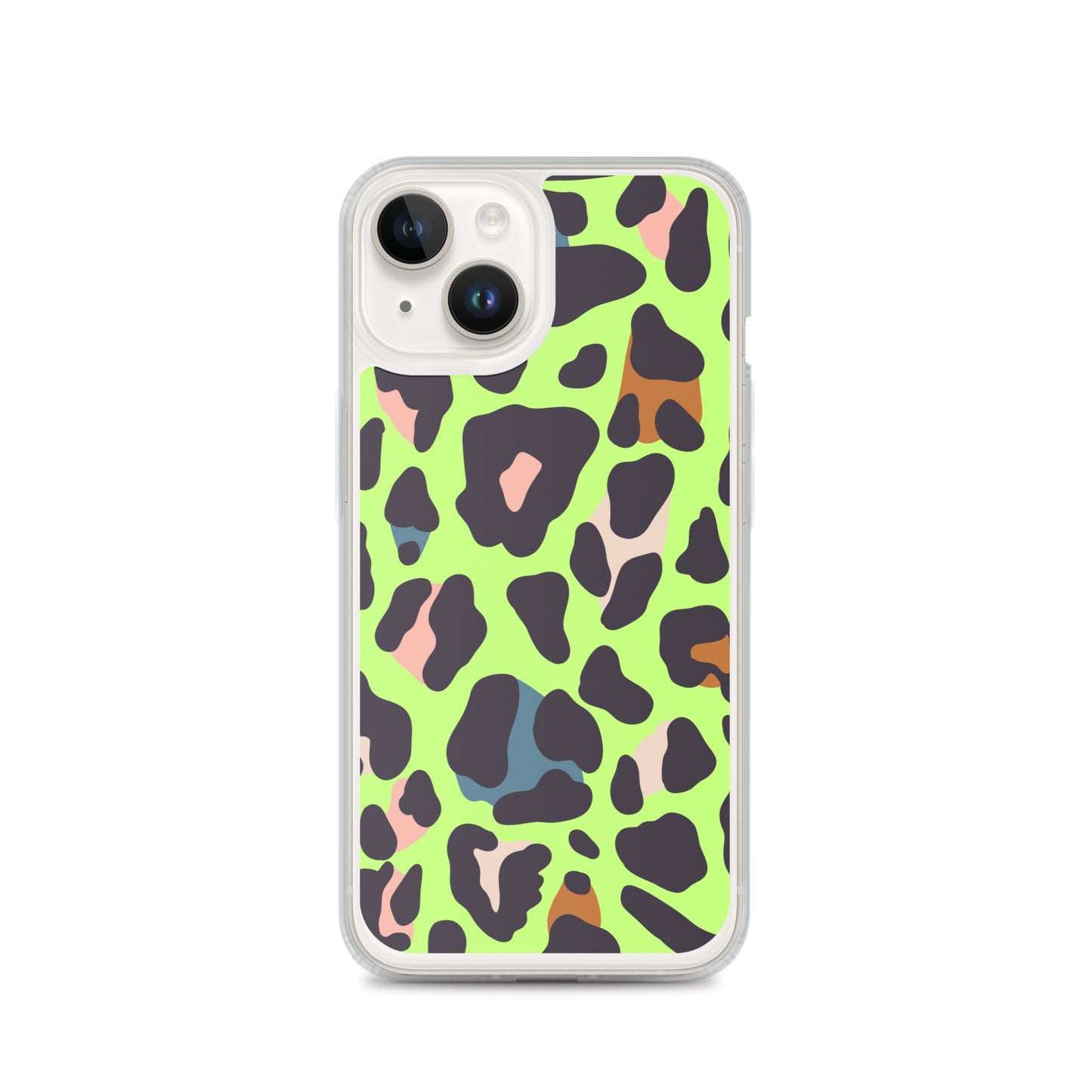 Abstract iPhone case lime leopard print