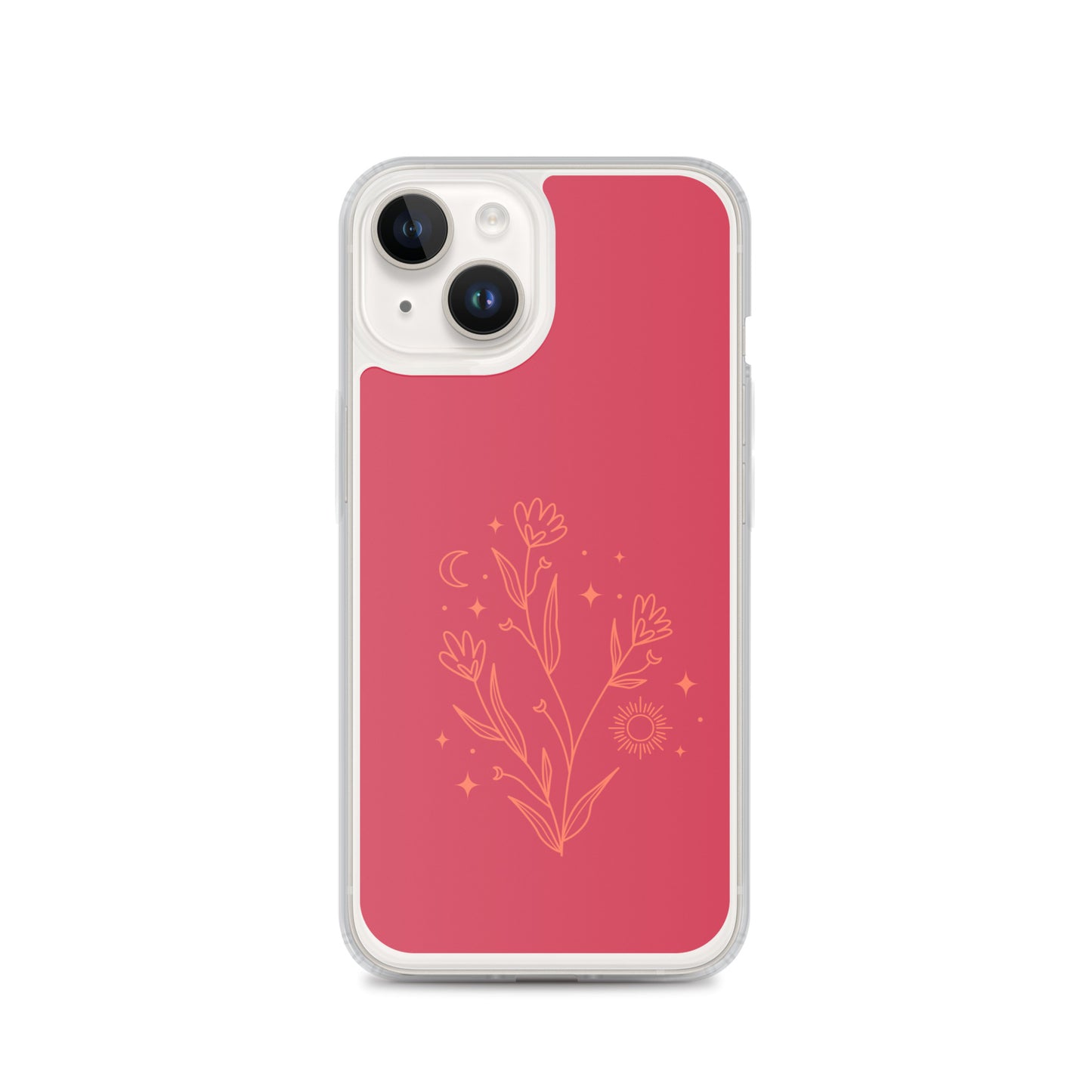 Abstract iPhone case flowers on red BG