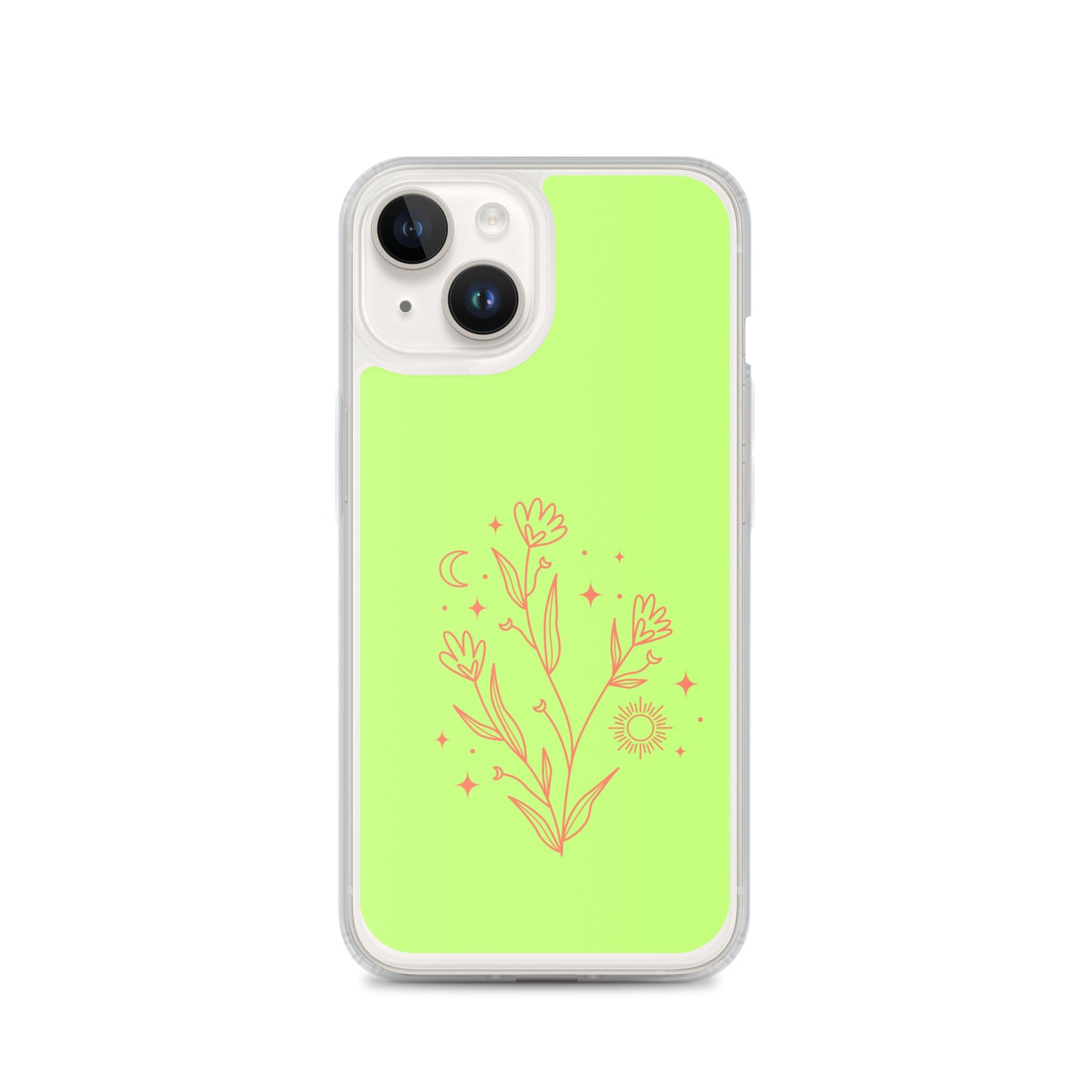 Abstract iPhone case flowers on light green BG