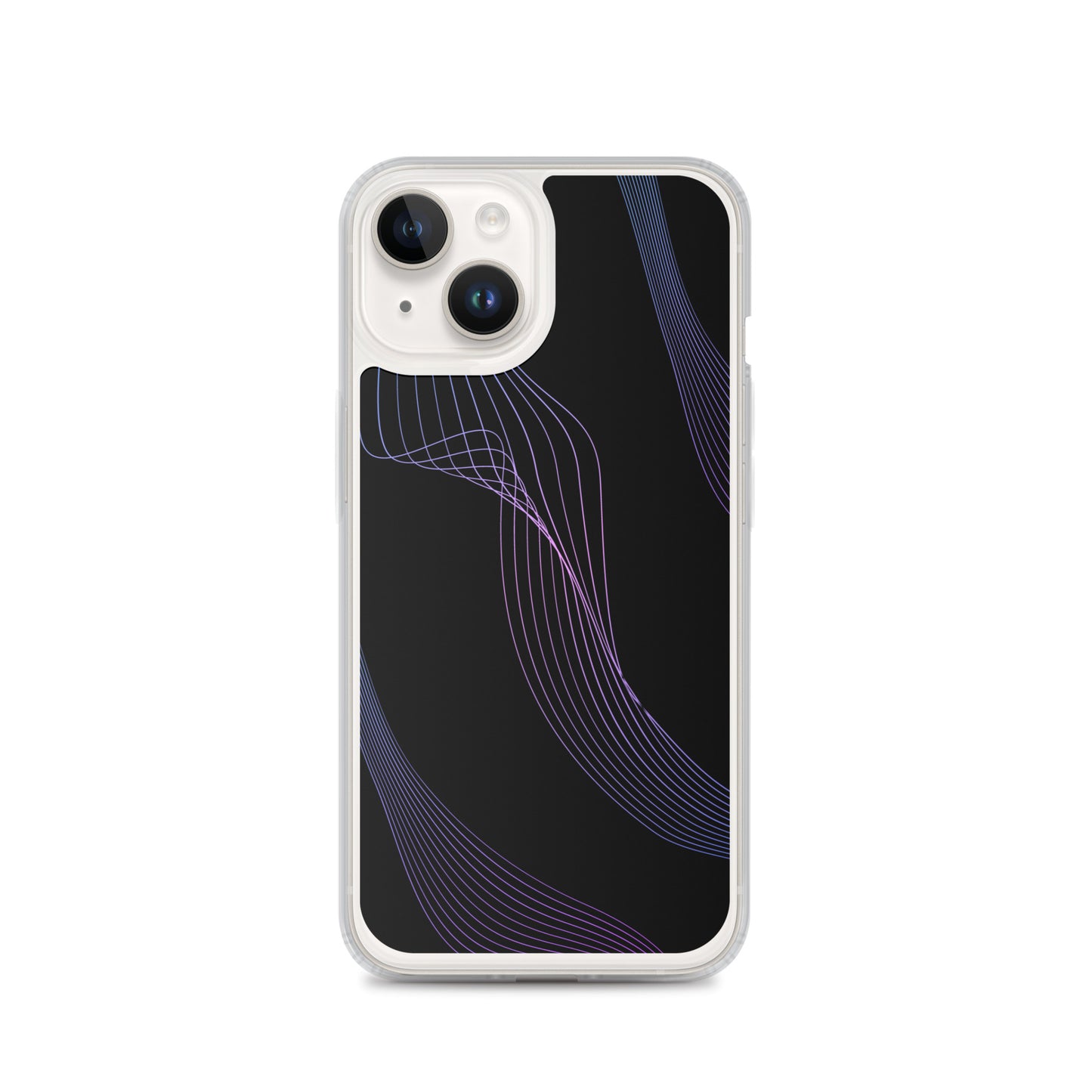 Abstract iPhone case black with blue/pink webbed lines