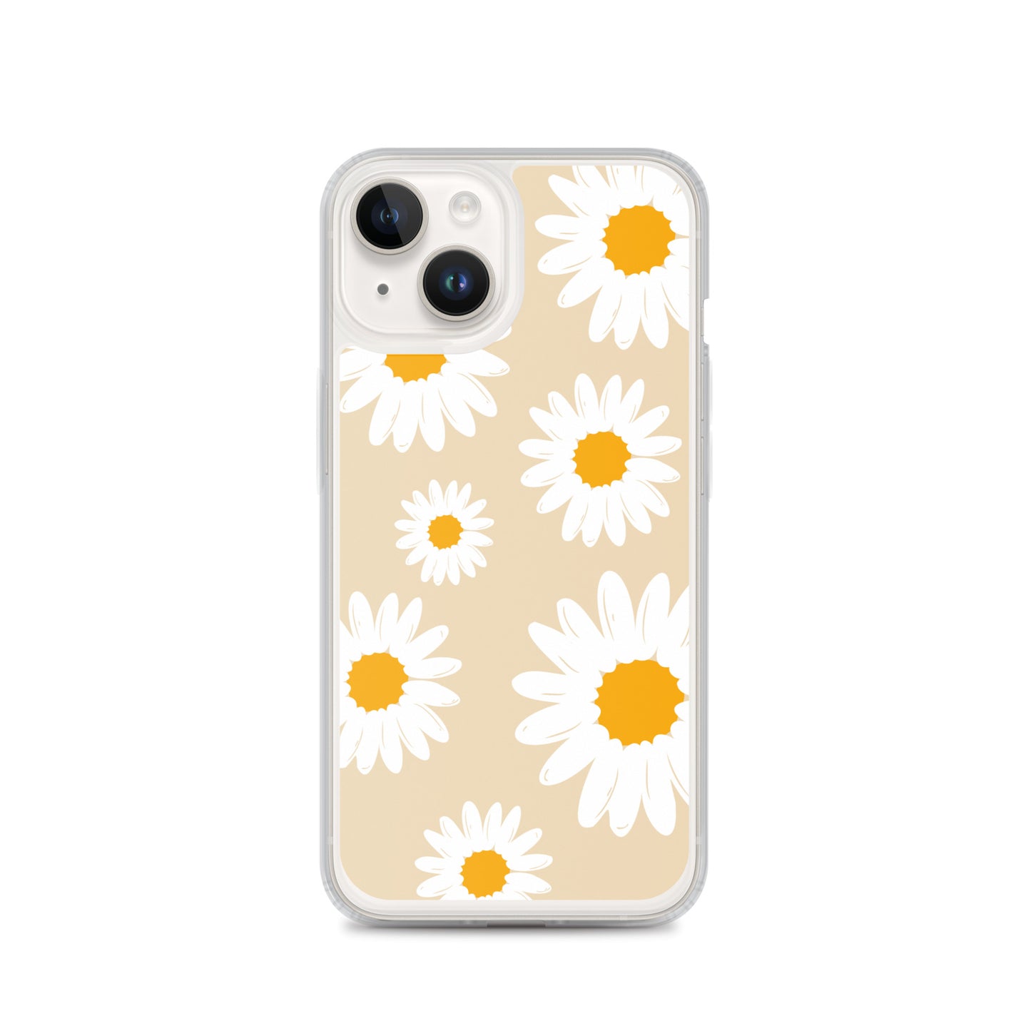 Abstract iPhone case daisies on sand colour