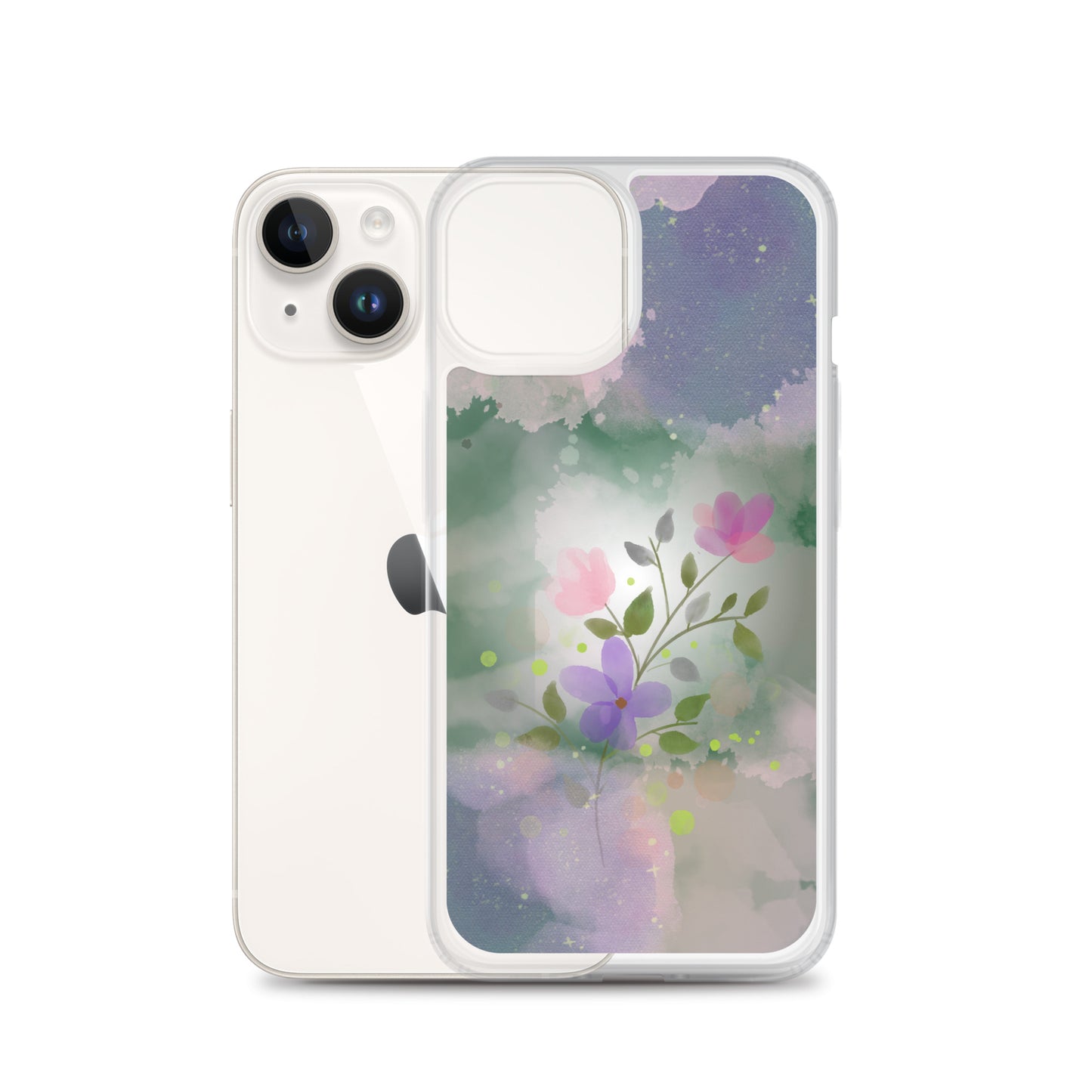 Abstract iPhone case flowers on a mixed colour Bg