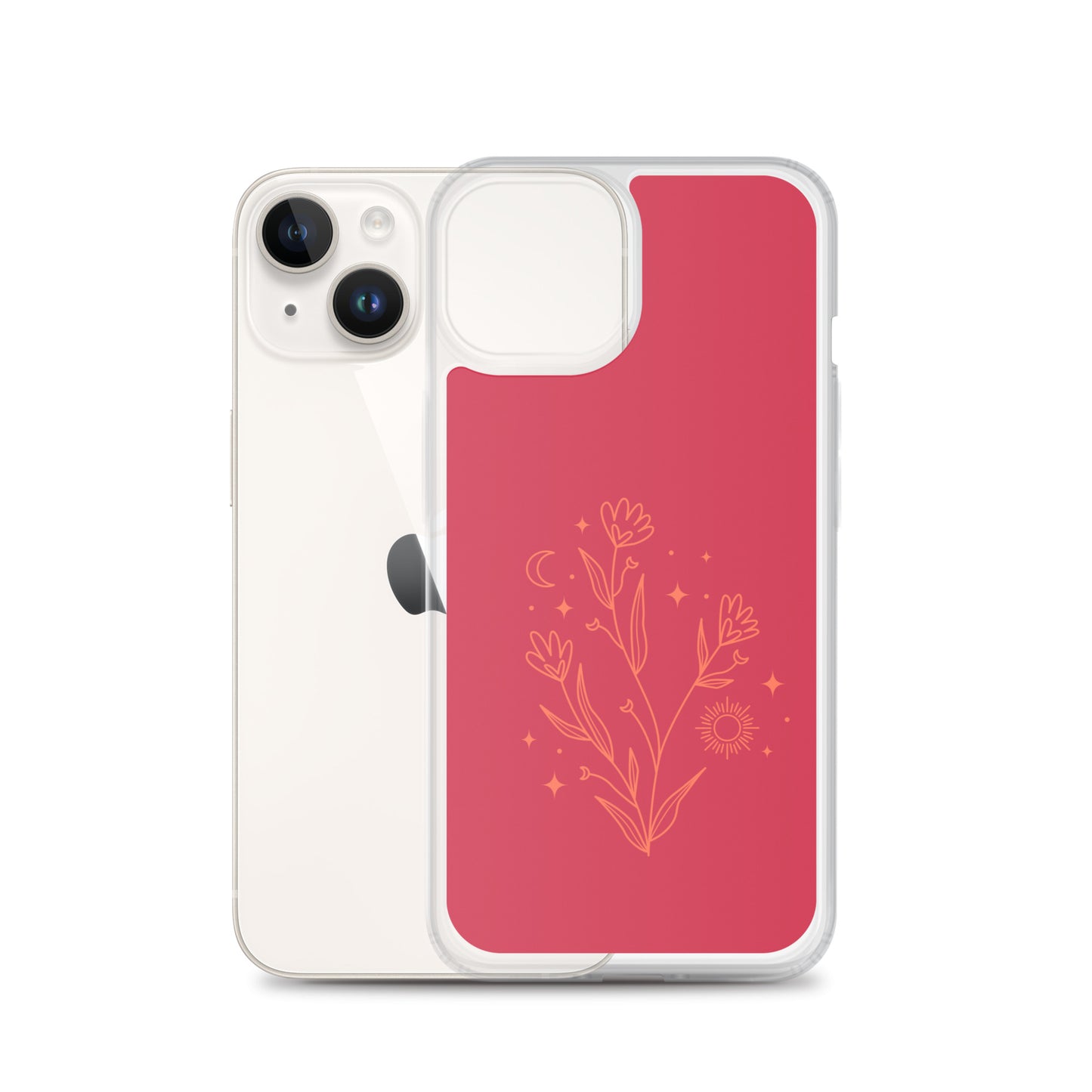 Abstract iPhone case flowers on red BG