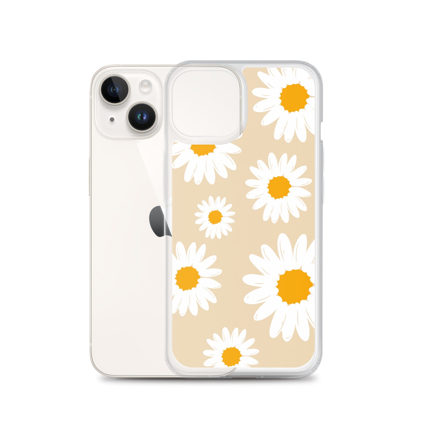 Abstract iPhone case daisies on sand colour