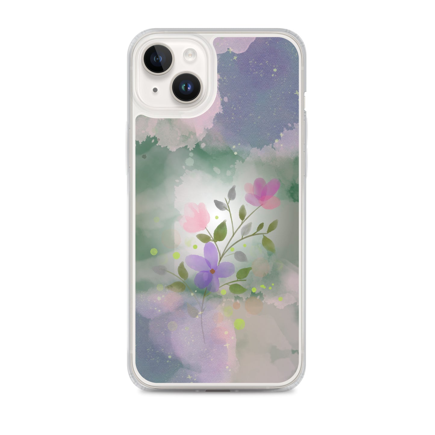 Abstract iPhone case flowers on a mixed colour Bg