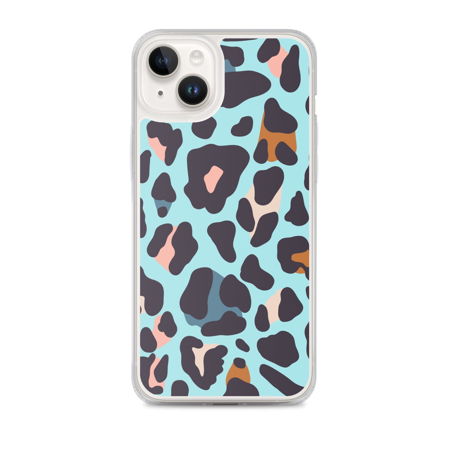 Abstract iPhone case blue leopard print