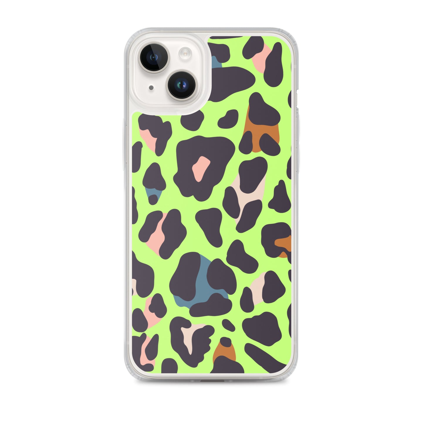 Abstract iPhone case lime leopard print