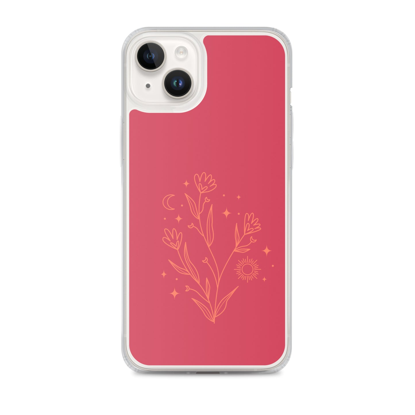 Abstract iPhone case flowers on red BG