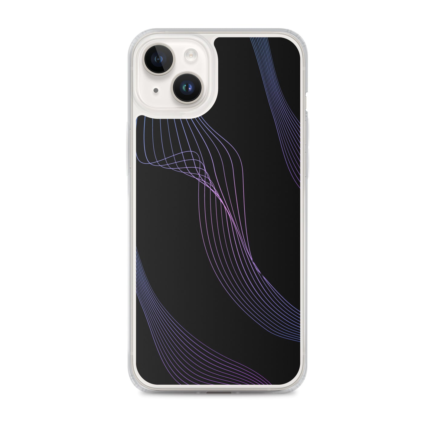 Abstract iPhone case black with blue/pink webbed lines