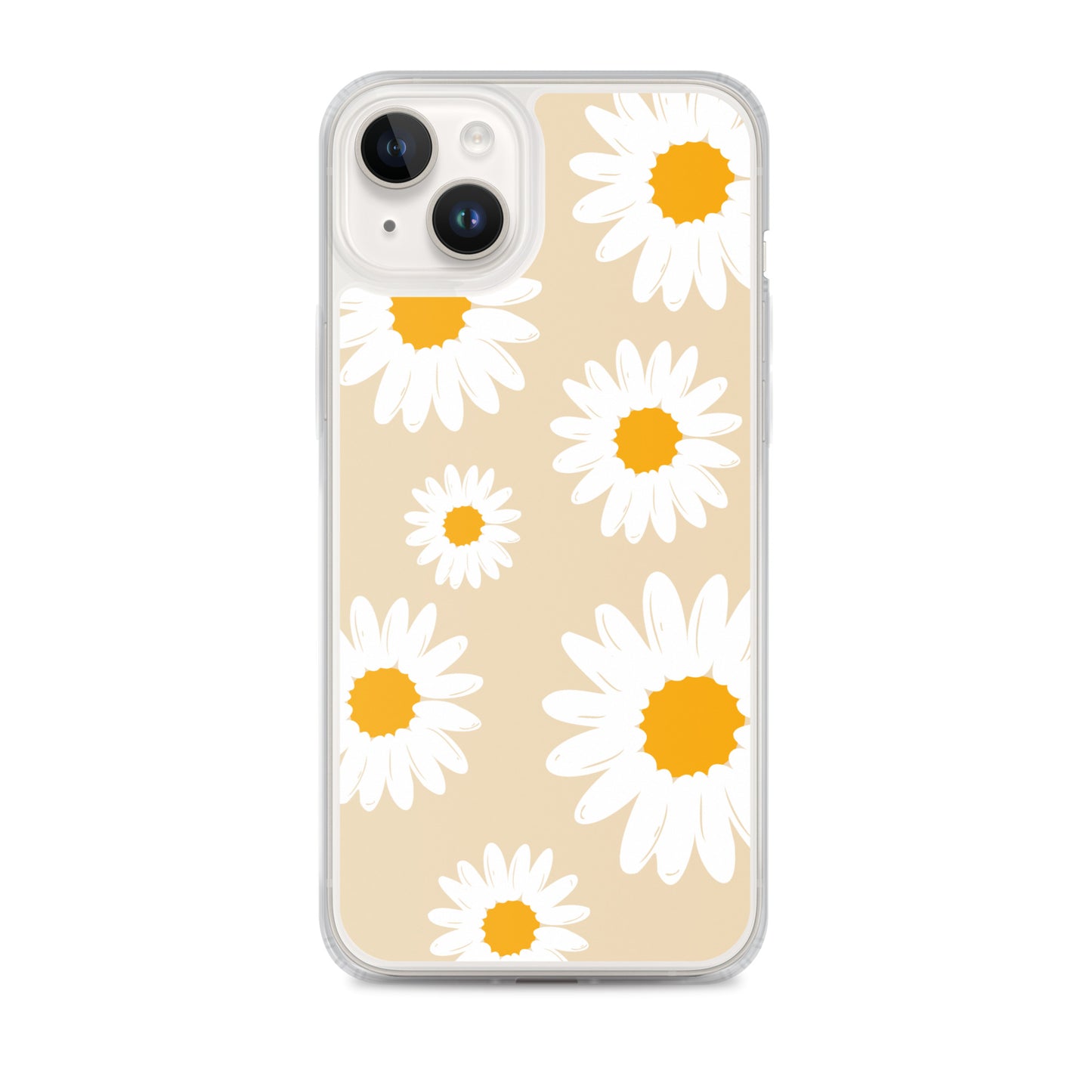 Abstract iPhone case daisies on sand colour