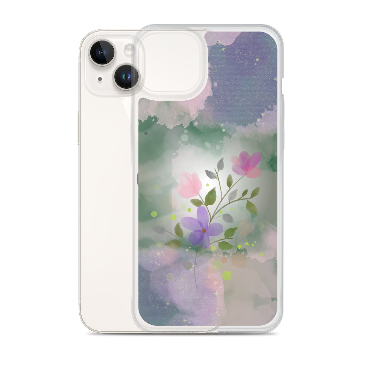 Abstract iPhone case flowers on a mixed colour Bg