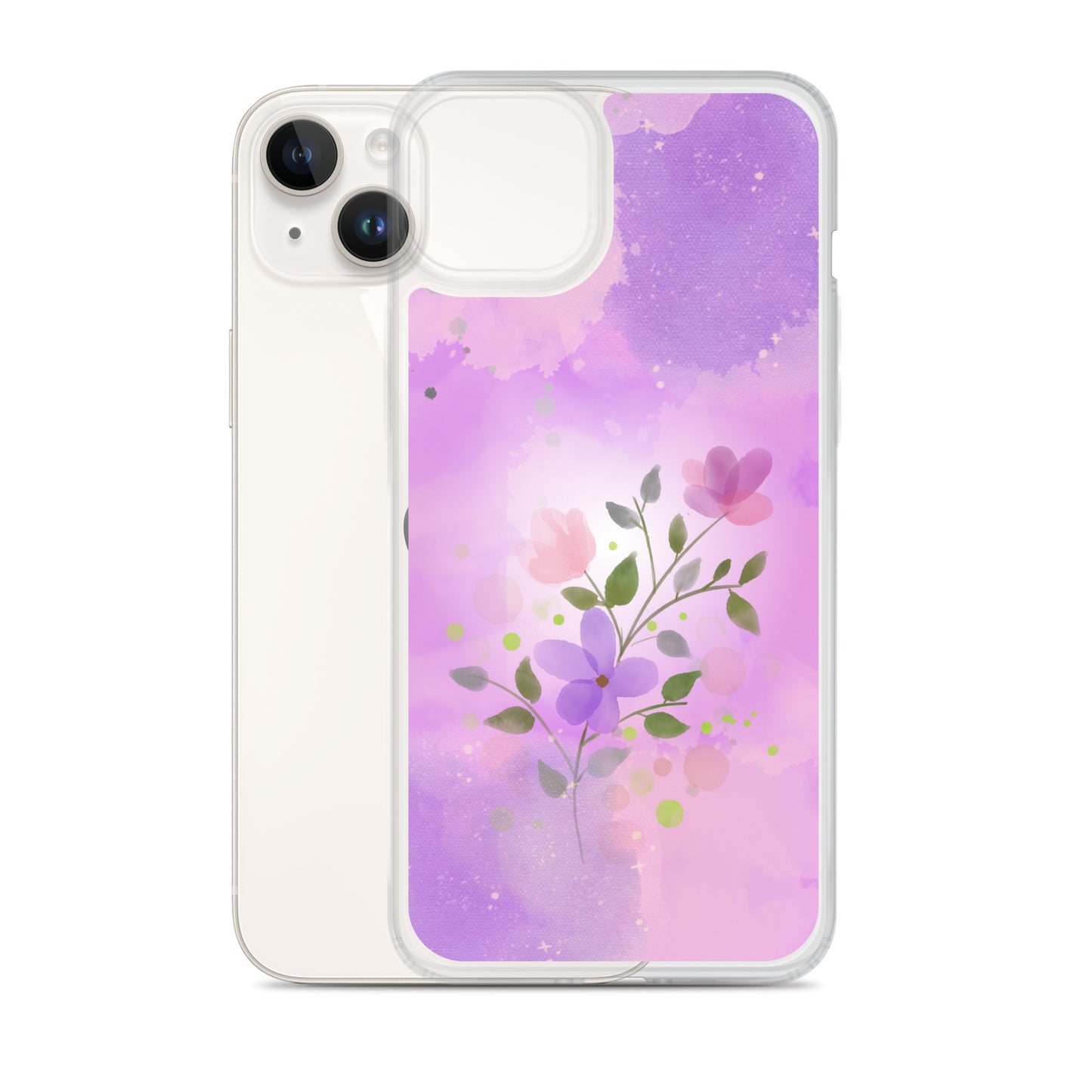 abstract iPhone case flowers on a pink Bg