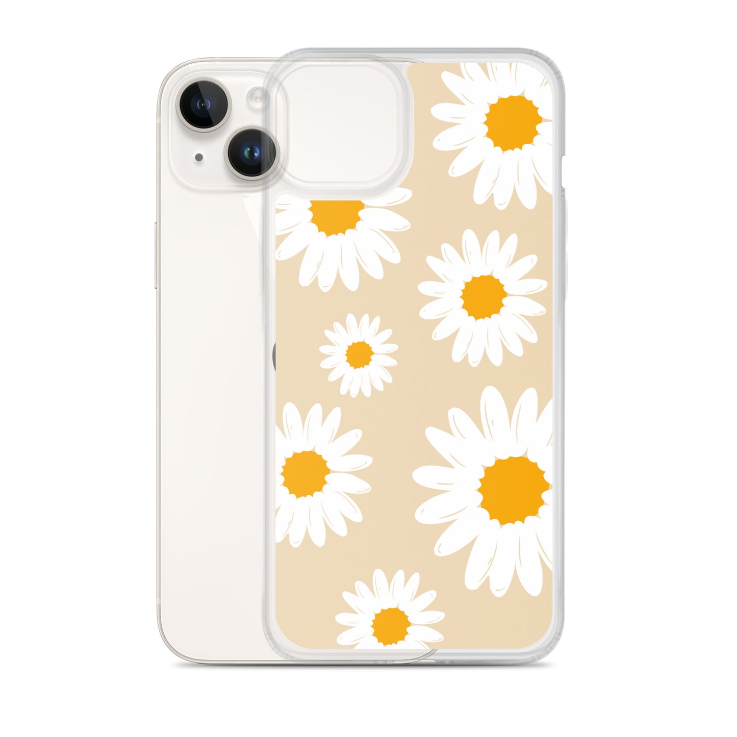 Abstract iPhone case daisies on sand colour