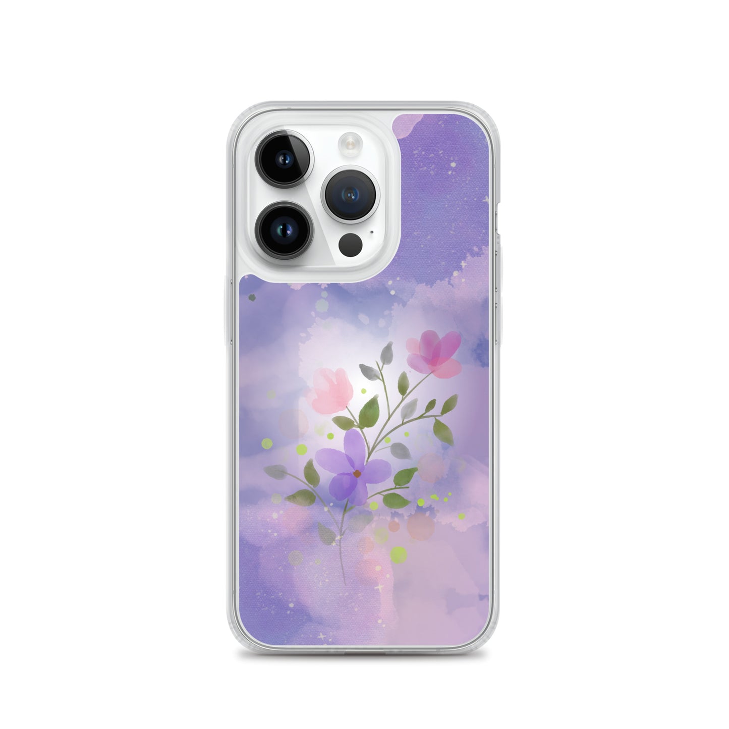 Abstract iPhone case flowers on a lilac Bg