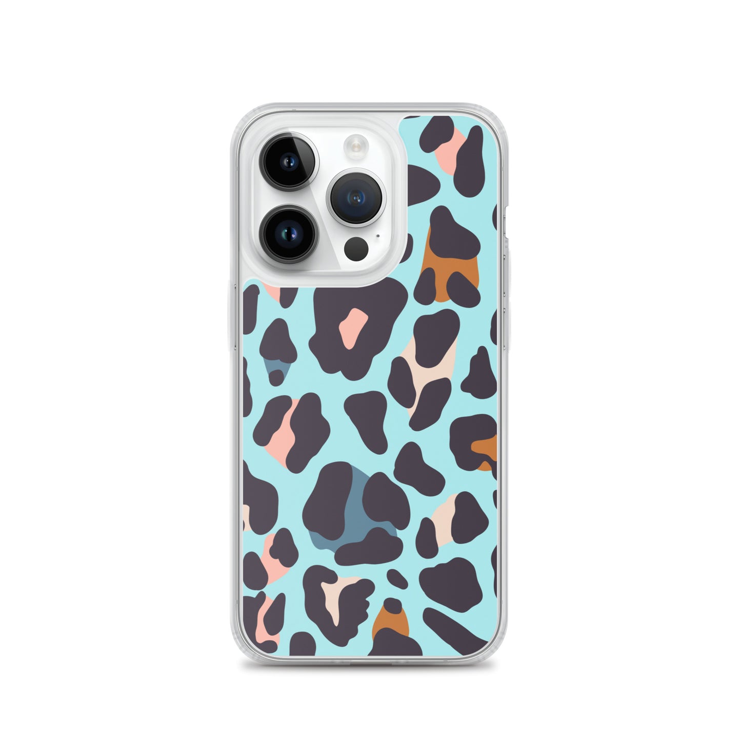 Abstract iPhone case blue leopard print