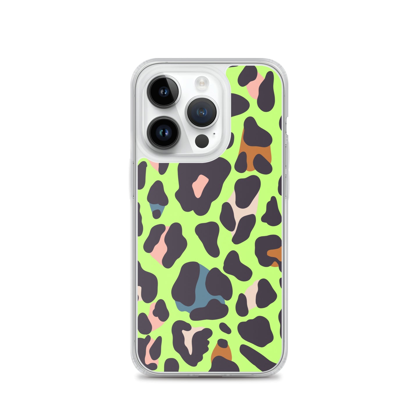 Abstract iPhone case lime leopard print