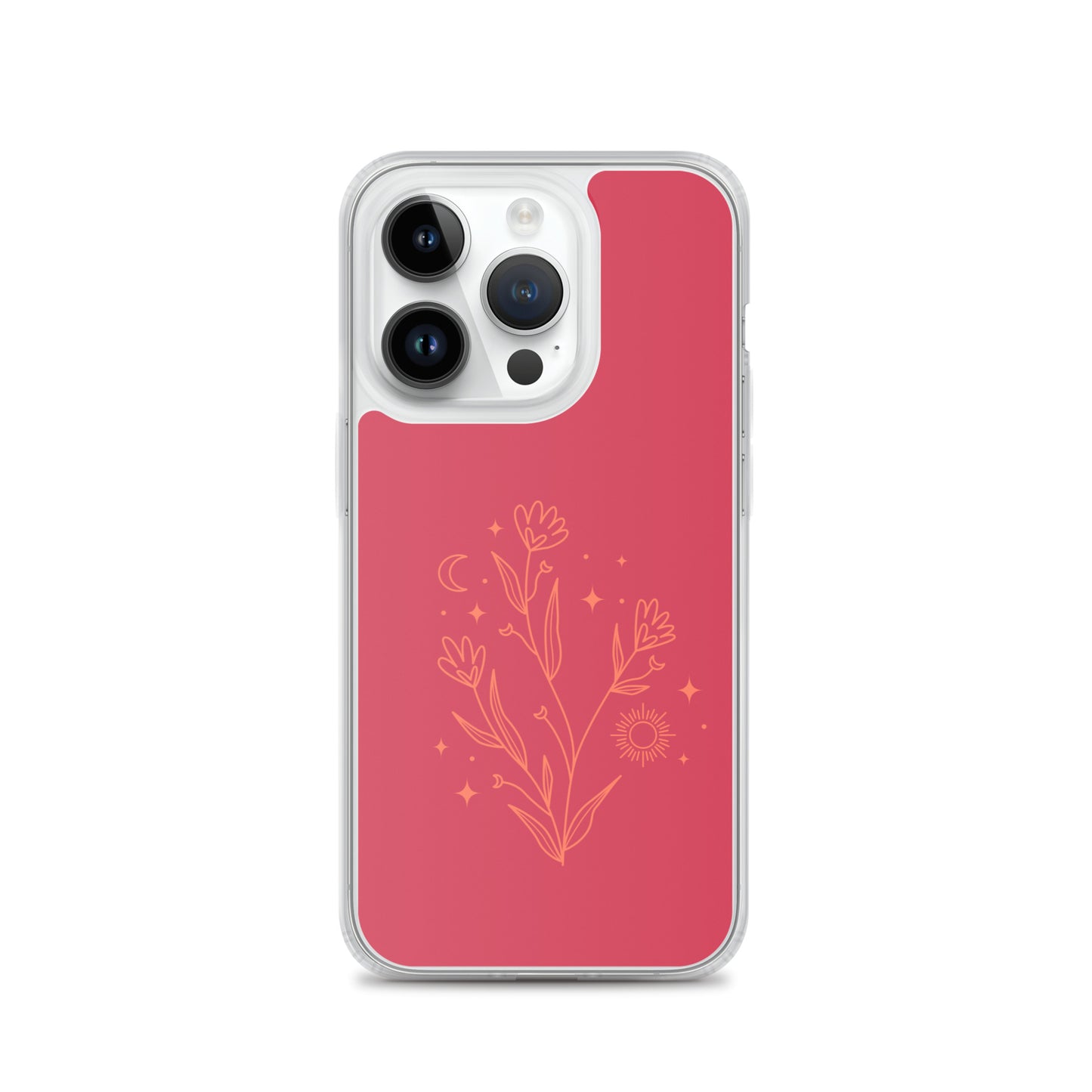 Abstract iPhone case flowers on red BG