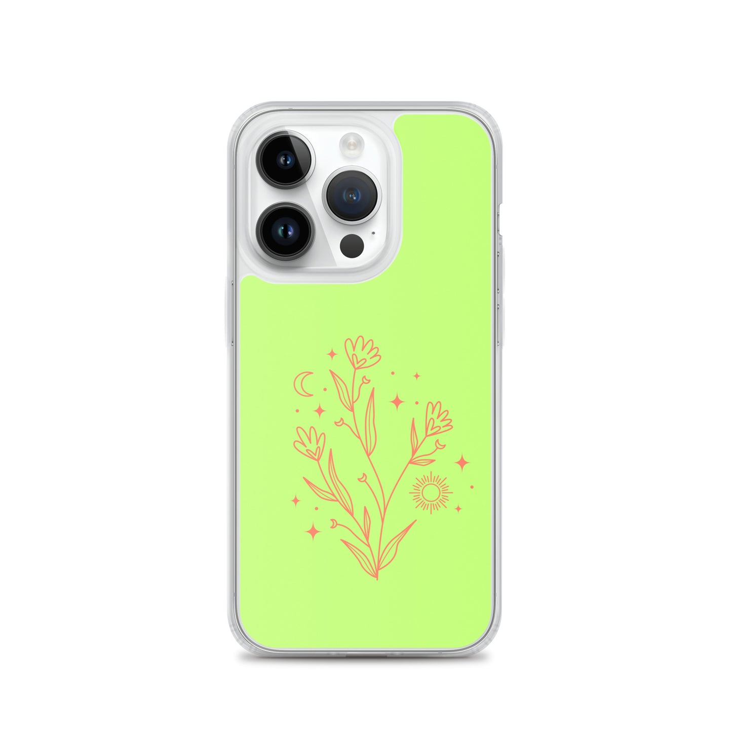 Abstract iPhone case flowers on light green BG