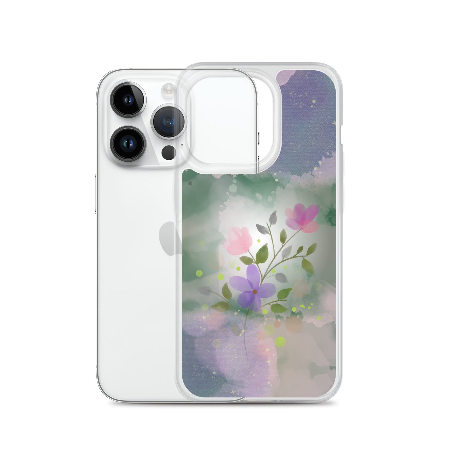 Abstract iPhone case flowers on a mixed colour Bg