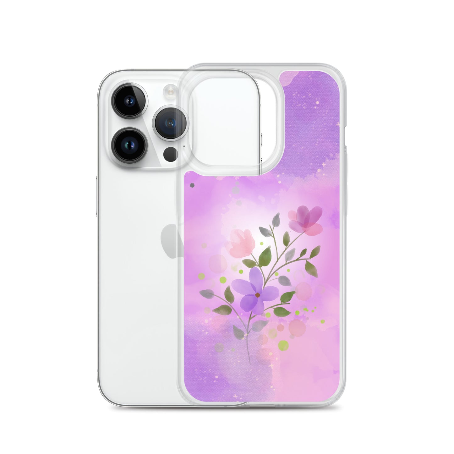 abstract iPhone case flowers on a pink Bg