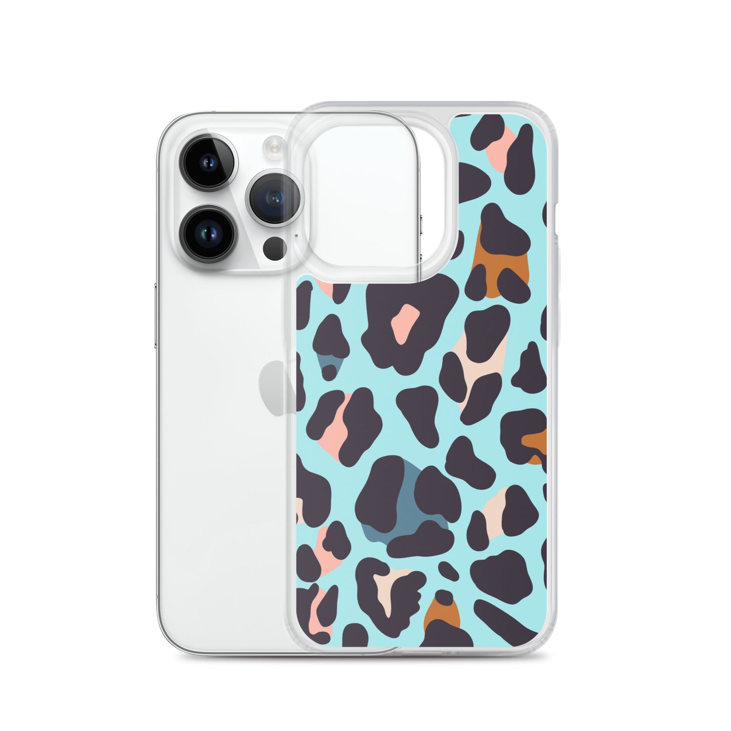 Abstract iPhone case blue leopard print