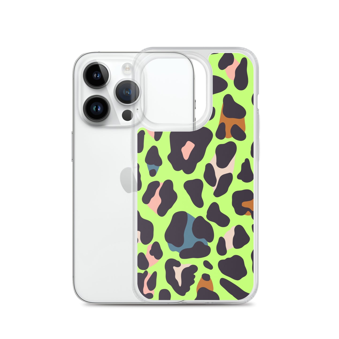 Abstract iPhone case lime leopard print