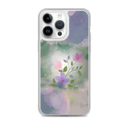 Abstract iPhone case flowers on a mixed colour Bg