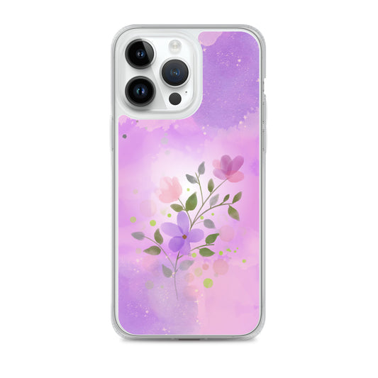 abstract iPhone case flowers on a pink Bg