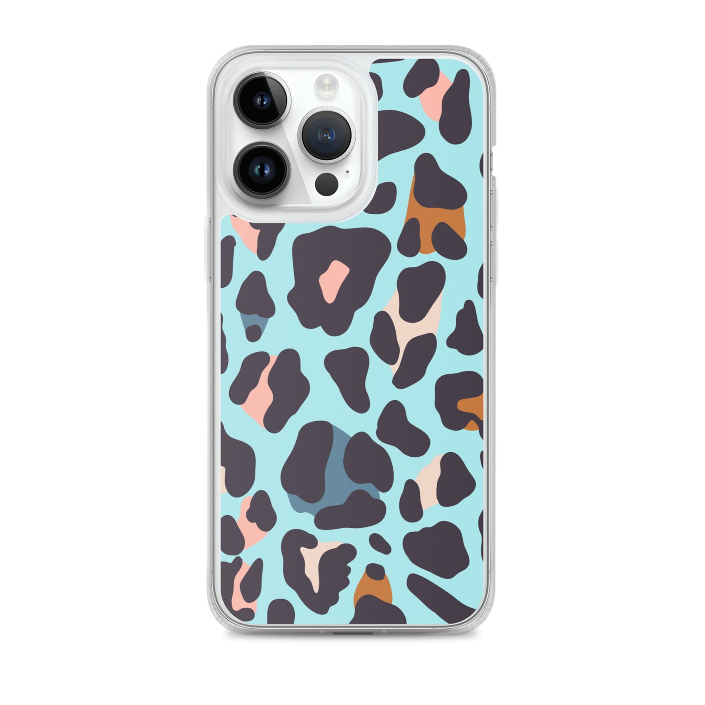 Abstract iPhone case blue leopard print