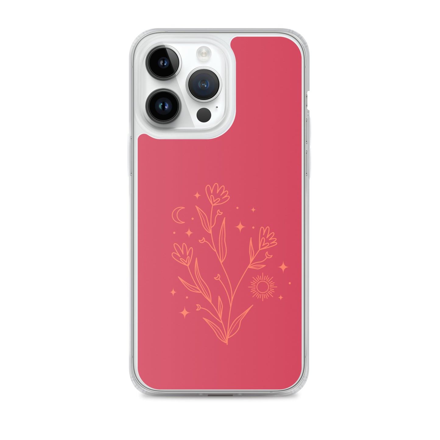 Abstract iPhone case flowers on red BG