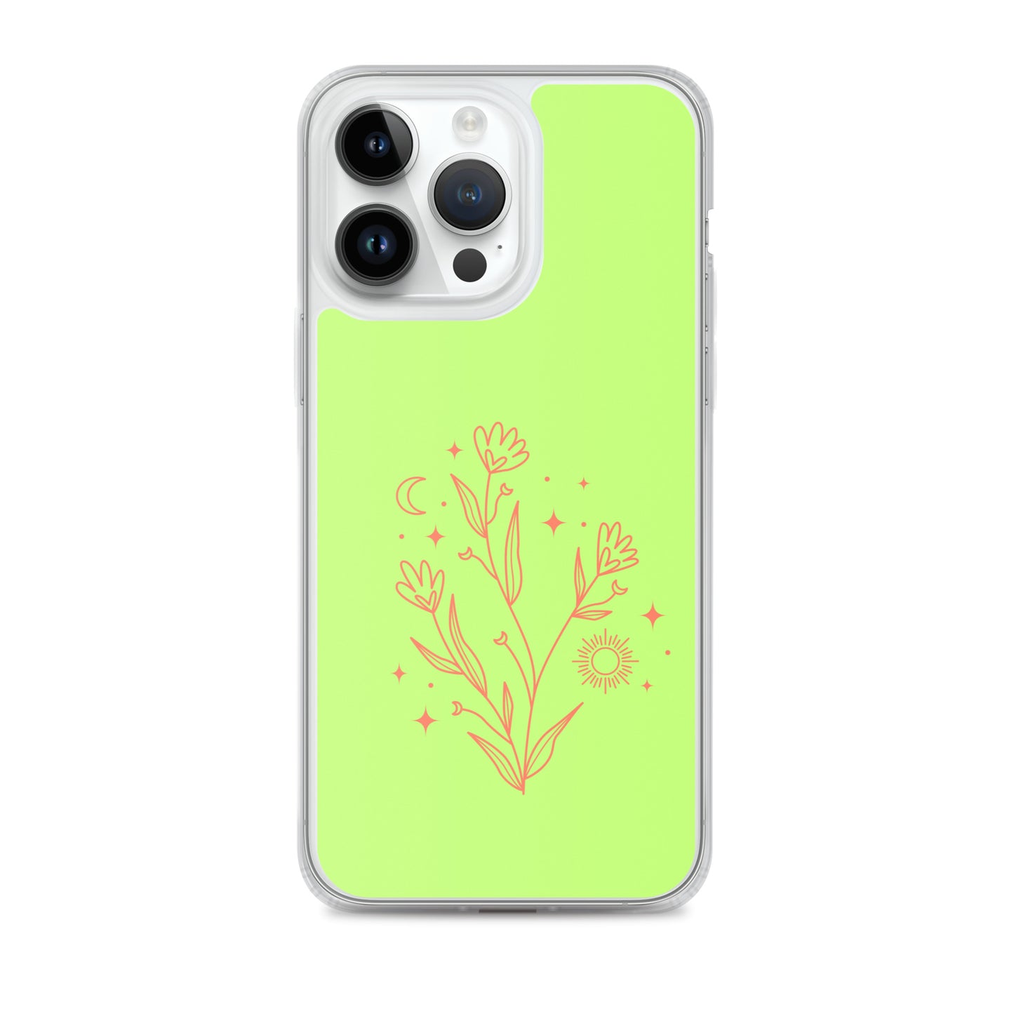 Abstract iPhone case flowers on light green BG