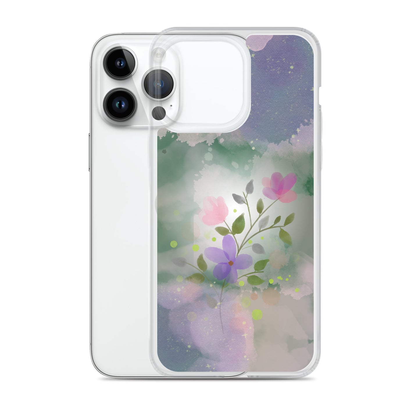 Abstract iPhone case flowers on a mixed colour Bg