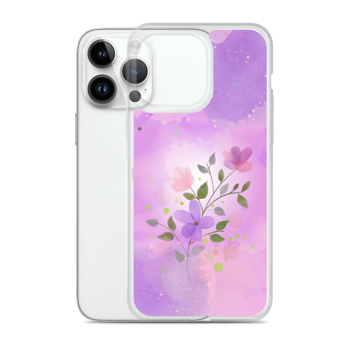 abstract iPhone case flowers on a pink Bg