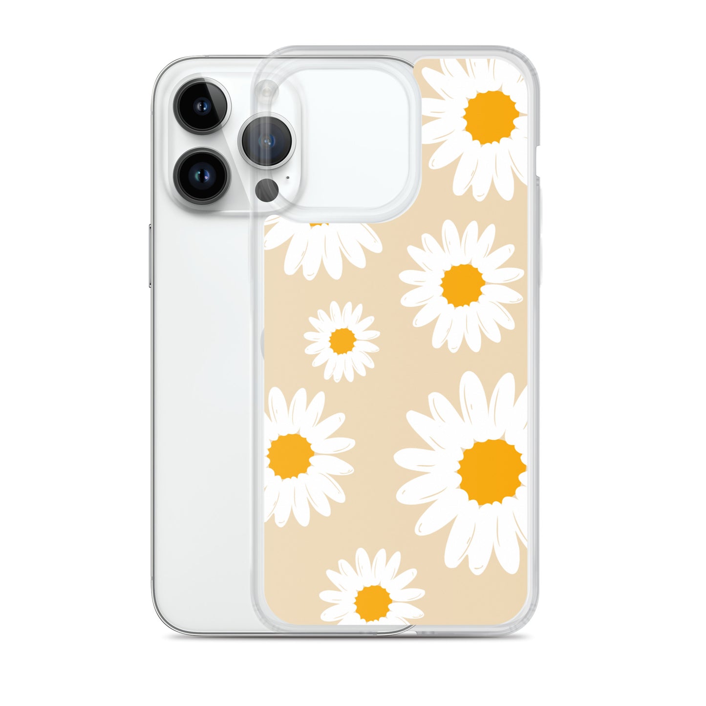 Abstract iPhone case daisies on sand colour