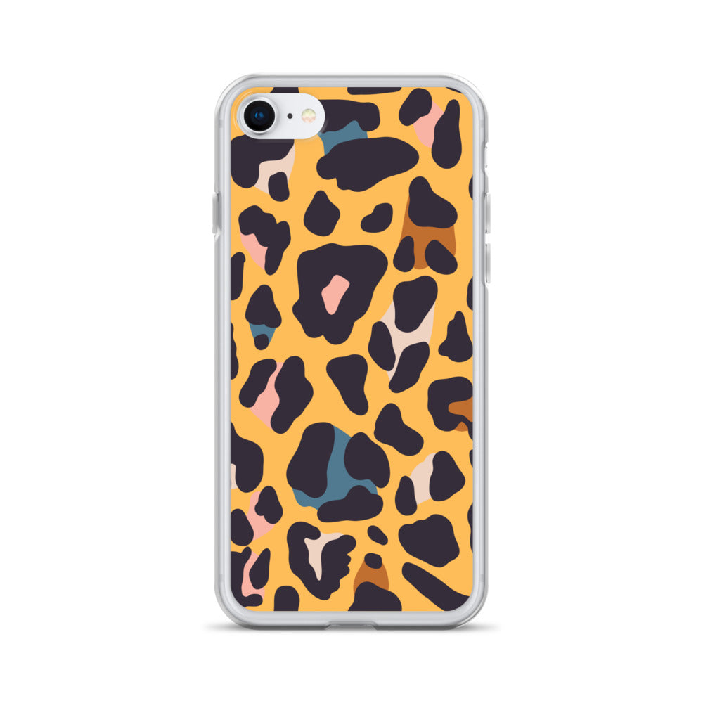 Abstract iPhone case leopard skin print