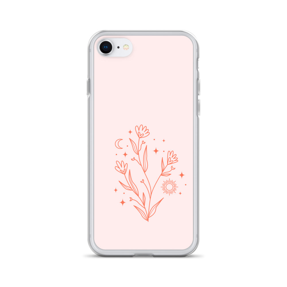 Abstract iPhone case pink flower