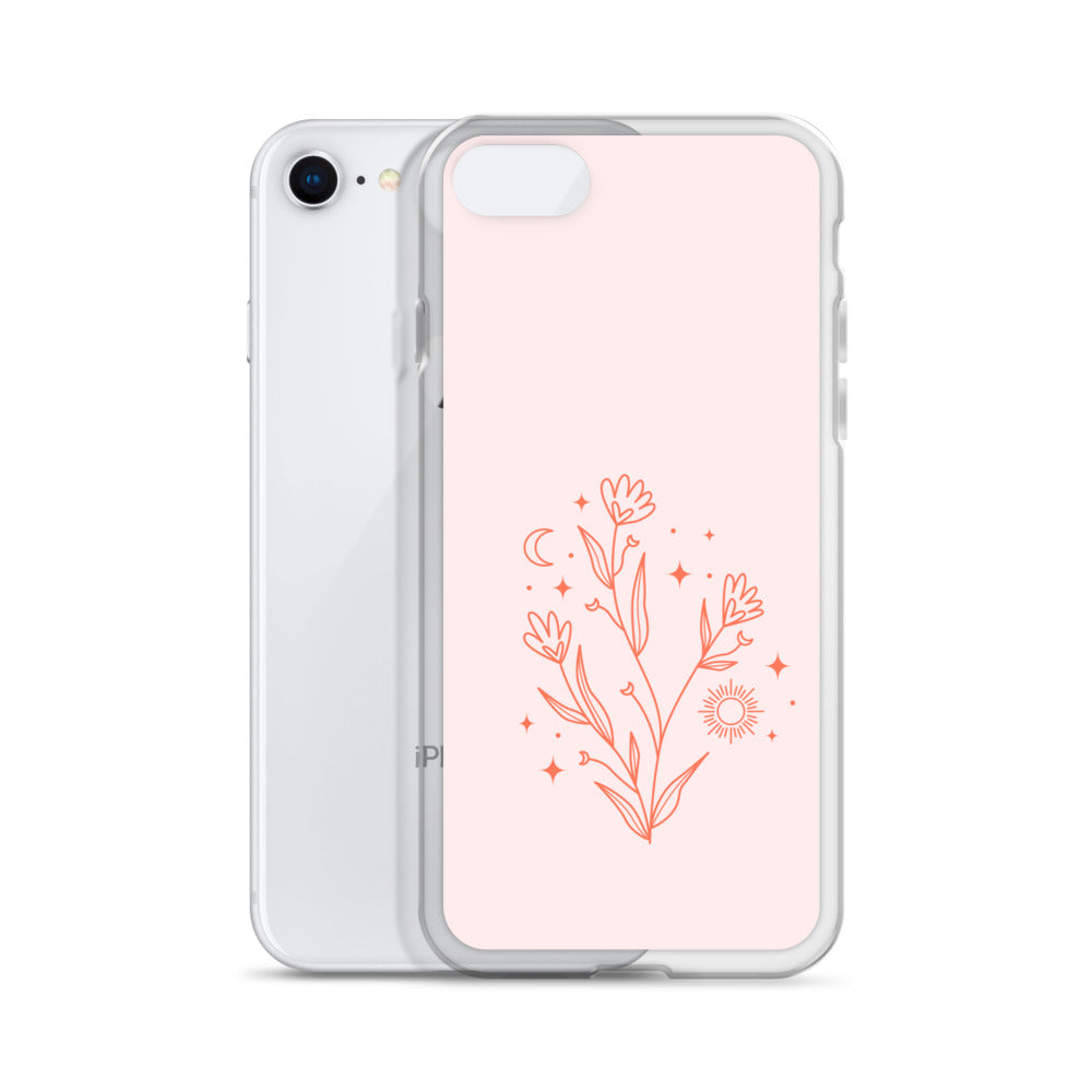 Abstract iPhone case pink flower