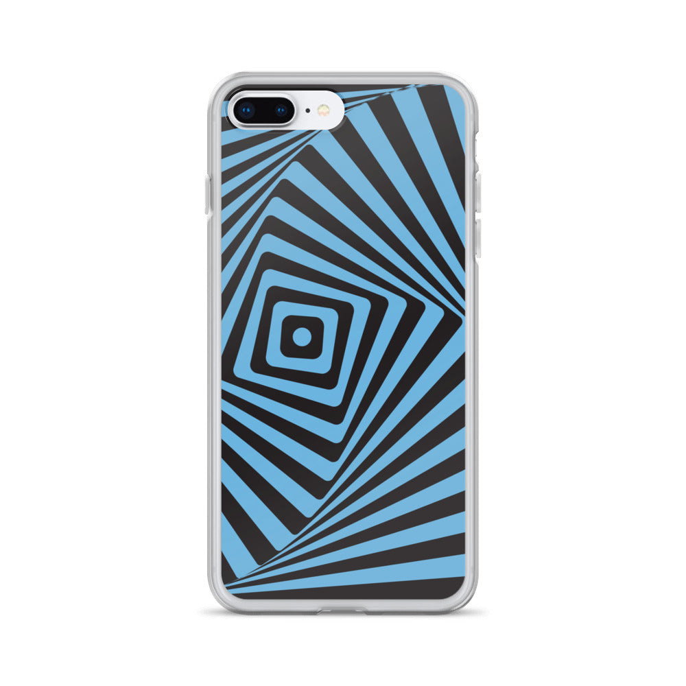 Abstract iPhone case, blue maze