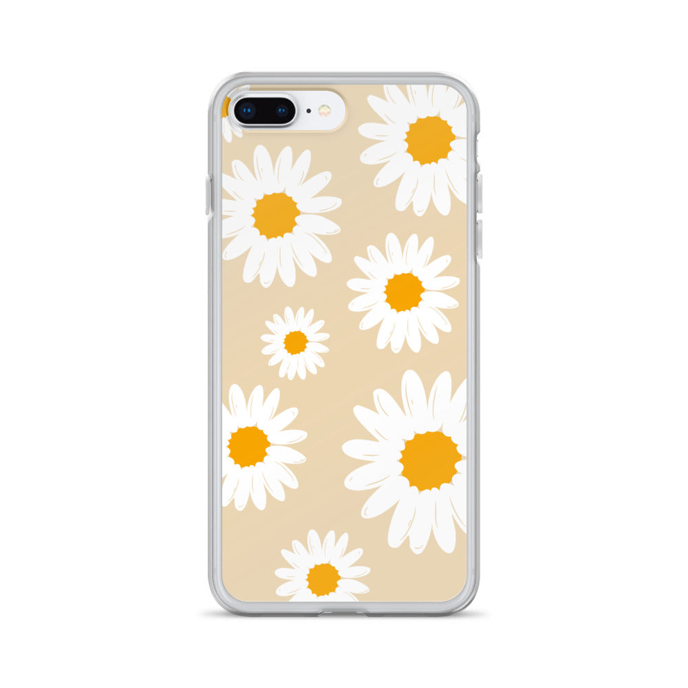 Abstract iPhone case daisies on sand colour