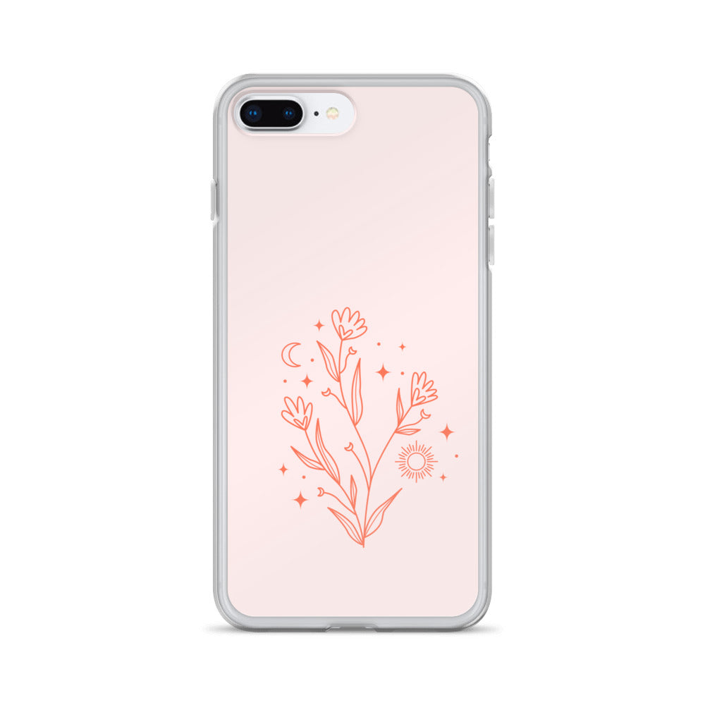 Abstract iPhone case pink flower