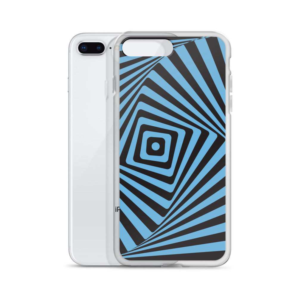 Abstract iPhone case, blue maze