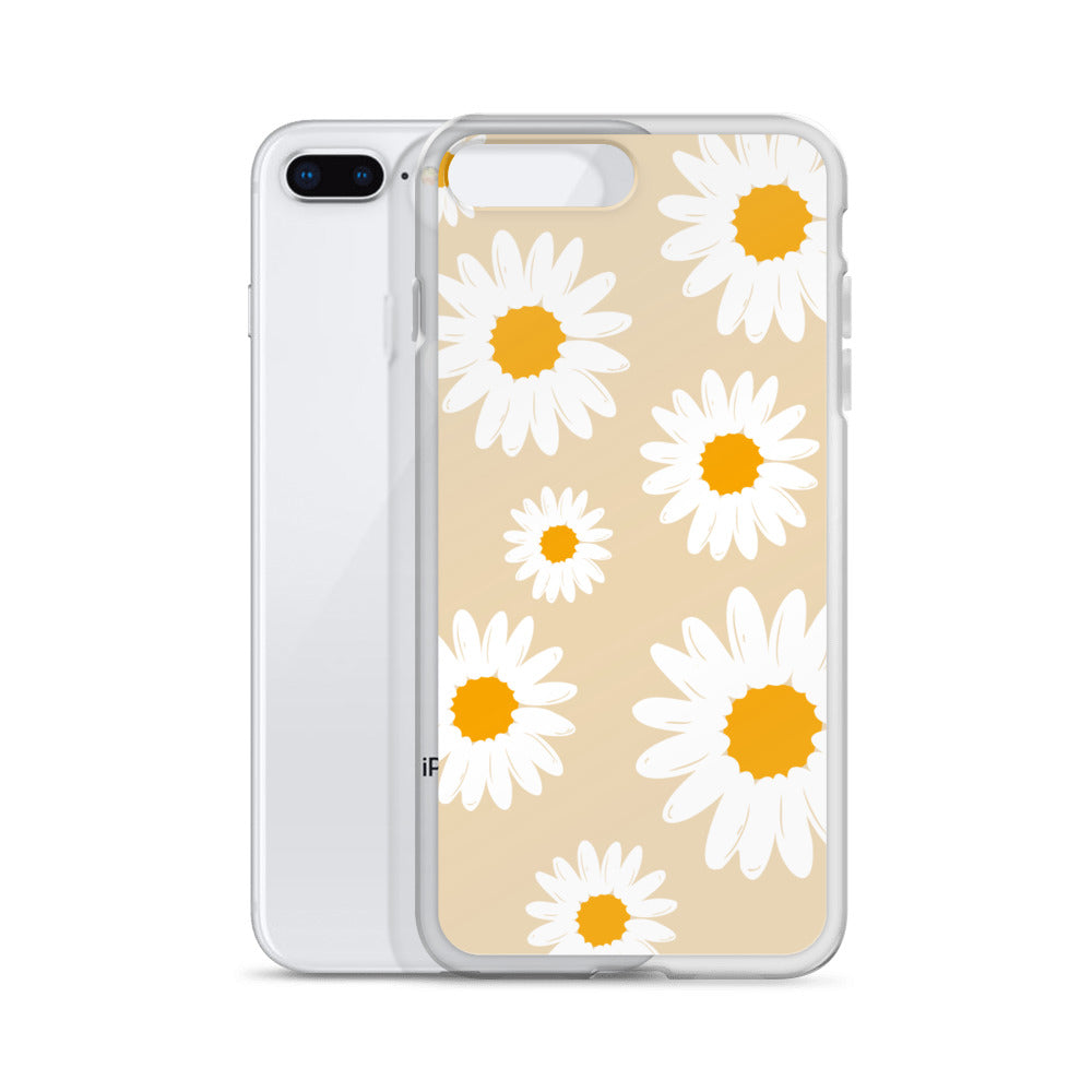 Abstract iPhone case daisies on sand colour