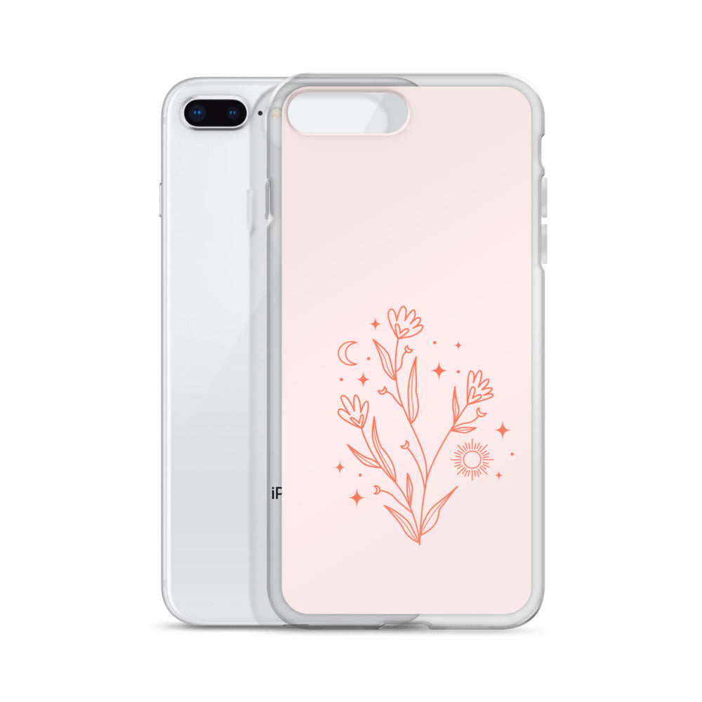 Abstract iPhone case pink flower