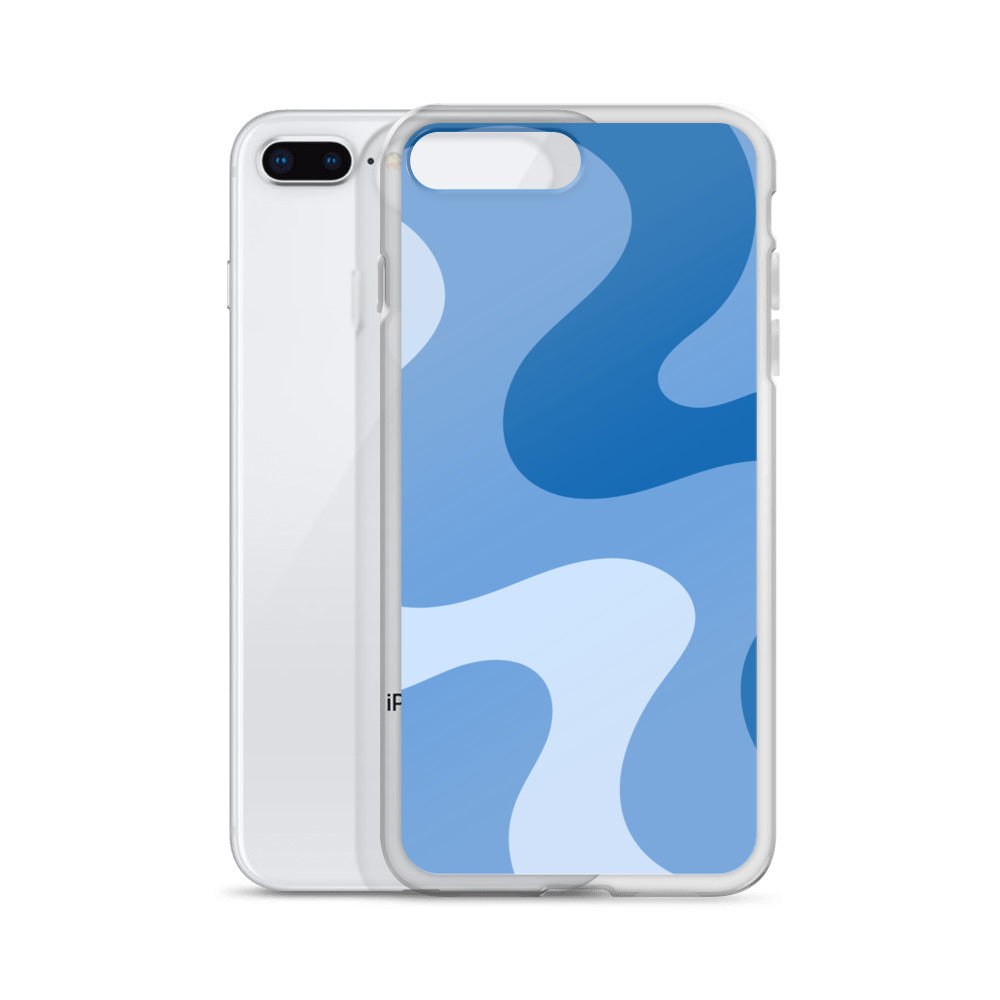 Abstract iPhone case blue swirl