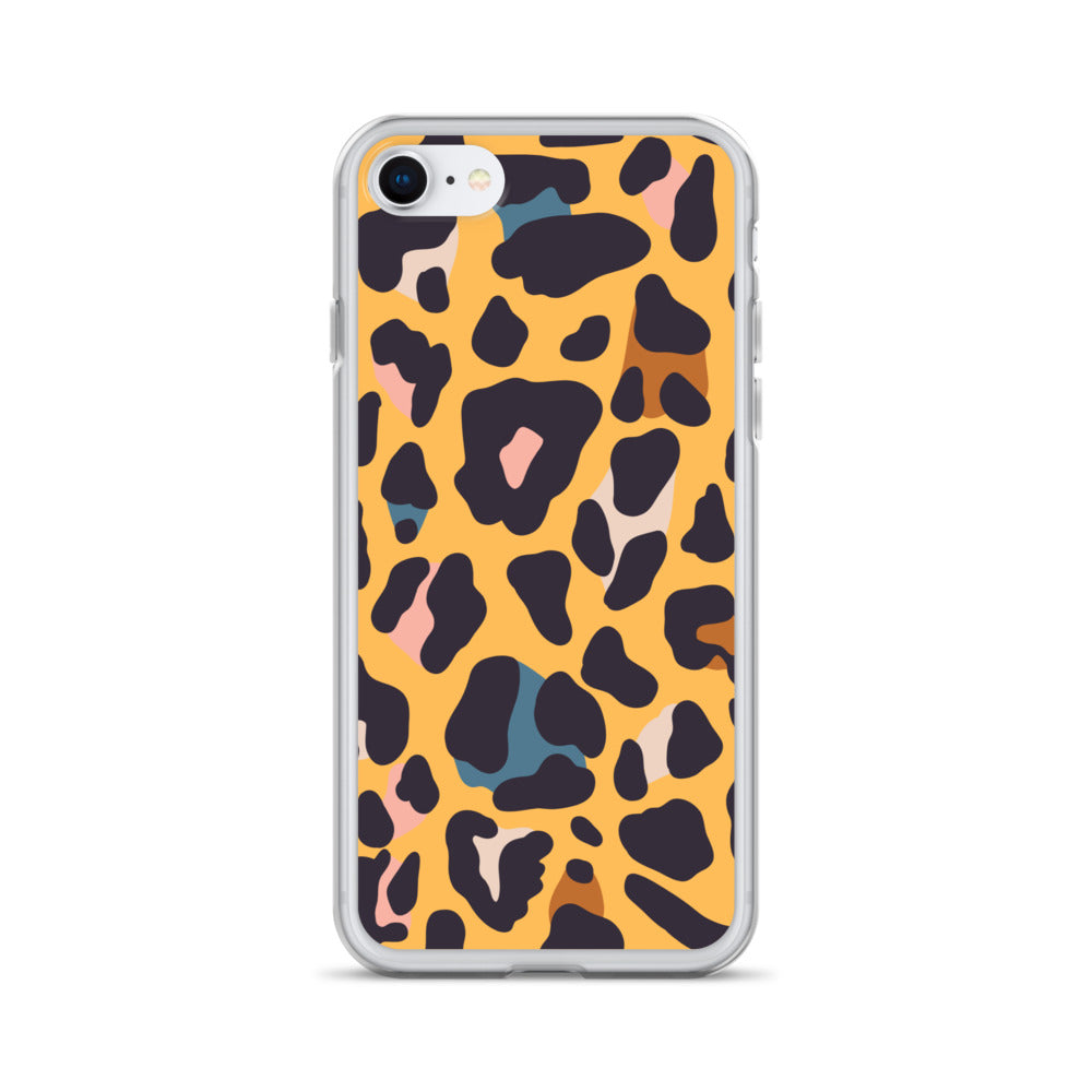 Abstract iPhone case leopard skin print