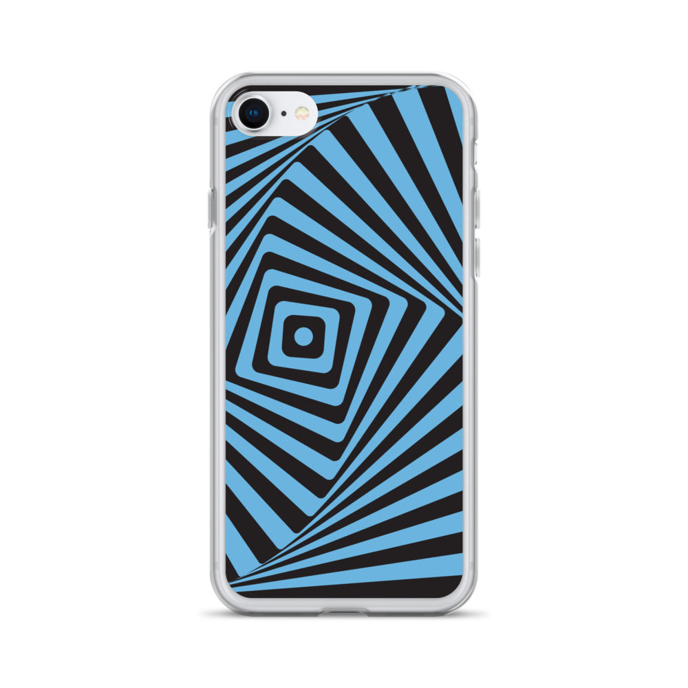 Abstract iPhone case, blue maze