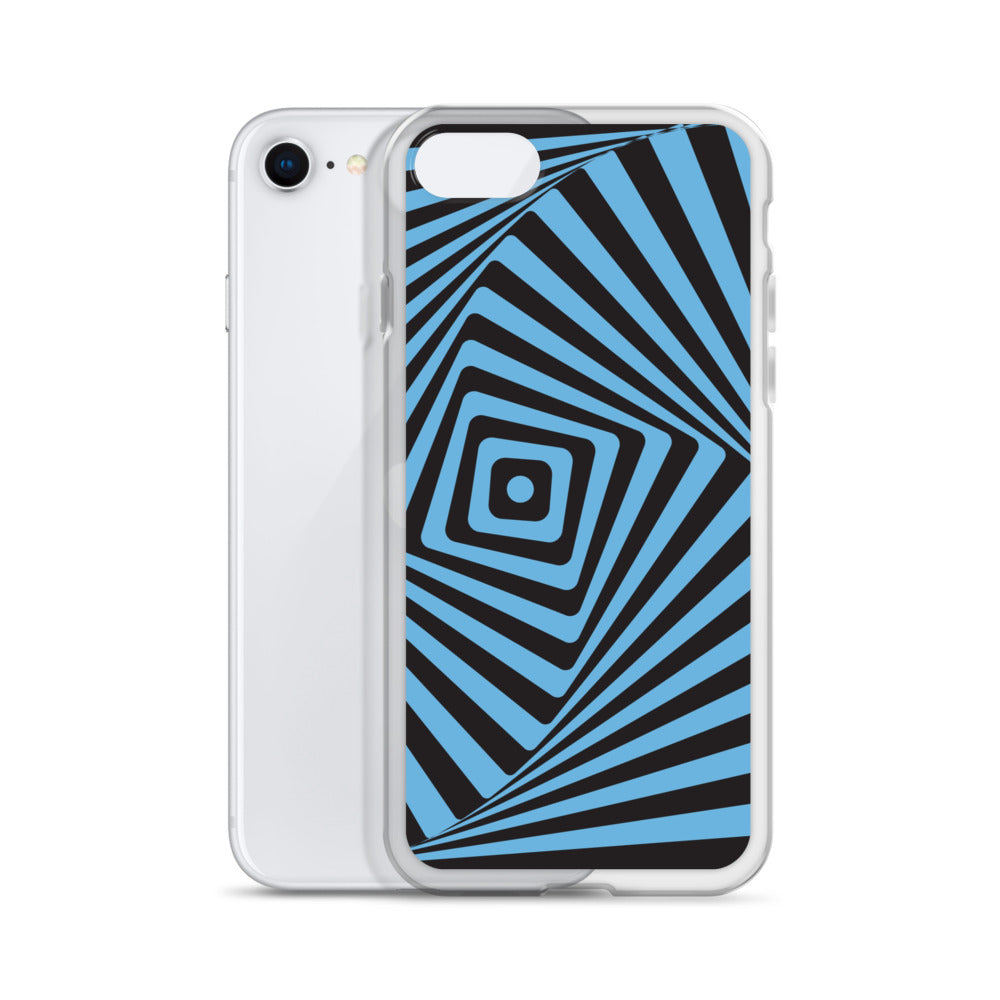 Abstract iPhone case, blue maze