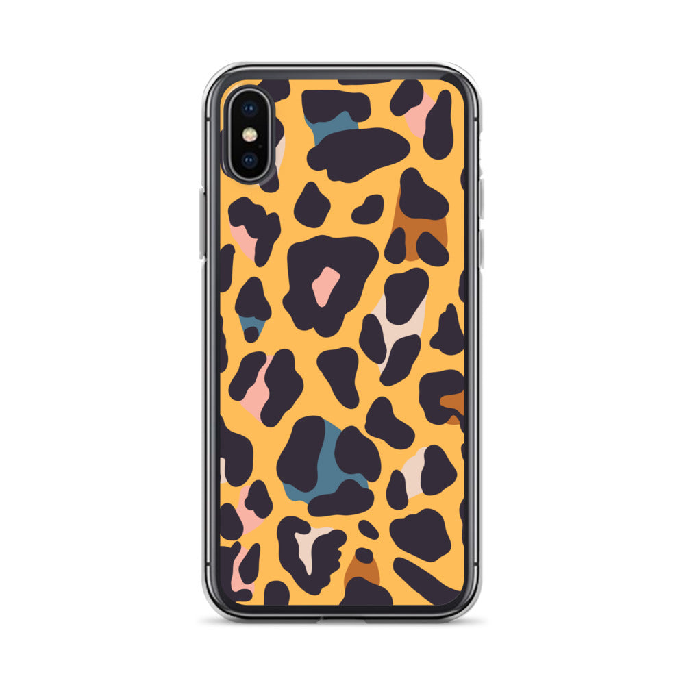 Abstract iPhone case leopard skin print